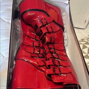 Dolls Kill Red Platform Boots